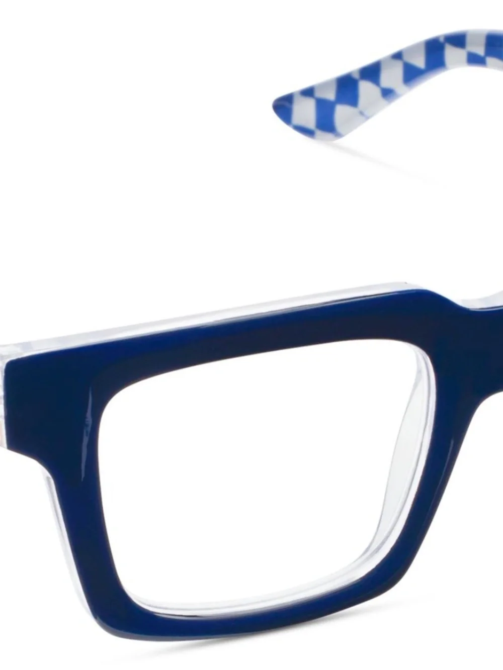 New Anthropologie Peepers Navy Check Blue Light Filtering Glasses‎